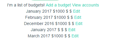 List of prettified budget dates